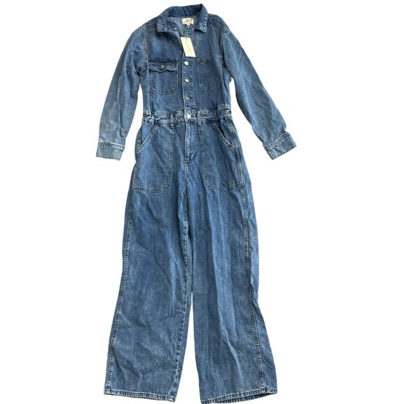 NEW Women's 8/R Long Sleeve Utility Baggy Denim Jumpsuit - Universal Thread k910 - Picture 5 of 10